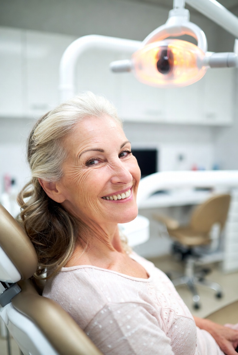 Patient smiling at dental clinic